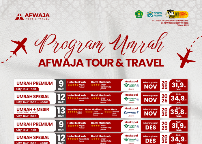 Paket Umroh Terbaru Afwaja Tour & Travel